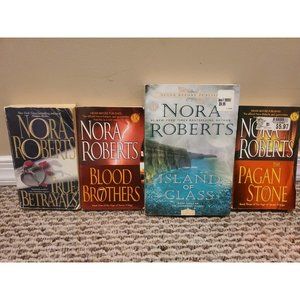 Lot of 8 Nora Roberts Paperback Books: Island of Glass, Blood Brothers, Pagan...